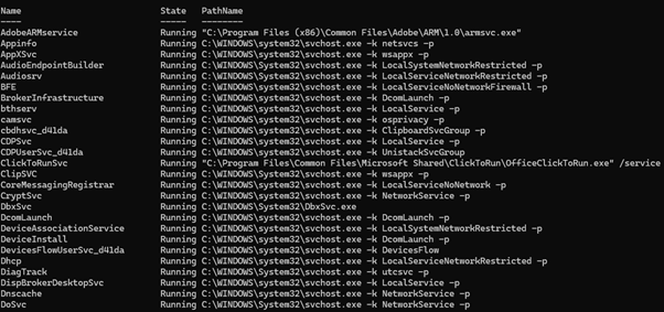 WMI Cmdlet Output